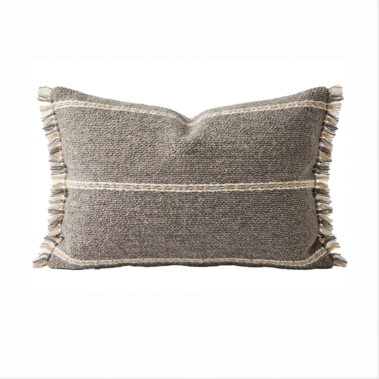 ALMOFADA CINZA COM LISTRA