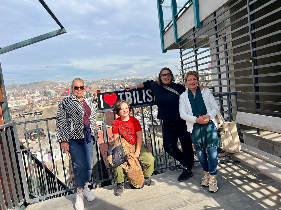 



Proof we made it — and loved it. Tbilisi totally charmed us with its wine, winding streets, and warm welcomes.



Tbilisi is underrated. It’s got character, charm, and a relaxed pace that suits families and couples alike. The old town is perfect for wandering, and the mountain views give it that Alpine-meets-Balkan edge.



It’s walkable, welcoming, and the food is fantastic. Cool enough for comfort, and close enough to be convenient.