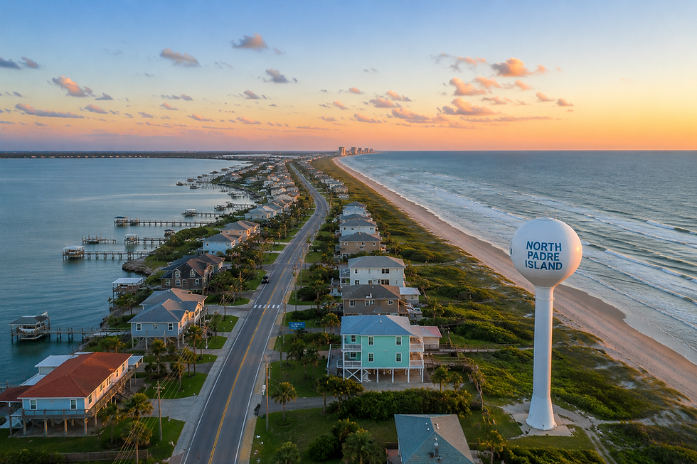 North Padre Island TX coastal view for mobile hibachi catering