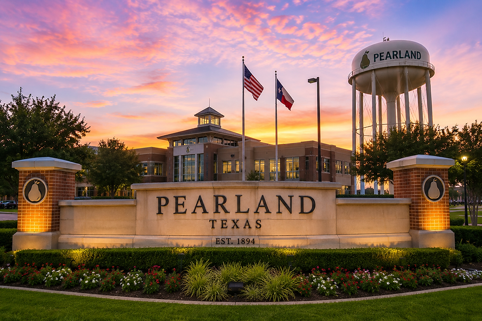 Pearland TX city view for hibachi catering and hibachi at home service