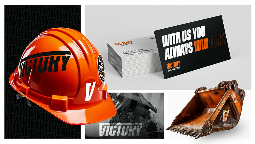 JJ Creative Group Logo - Brand Design - Victory Excavating Logo and brand identity - Unite