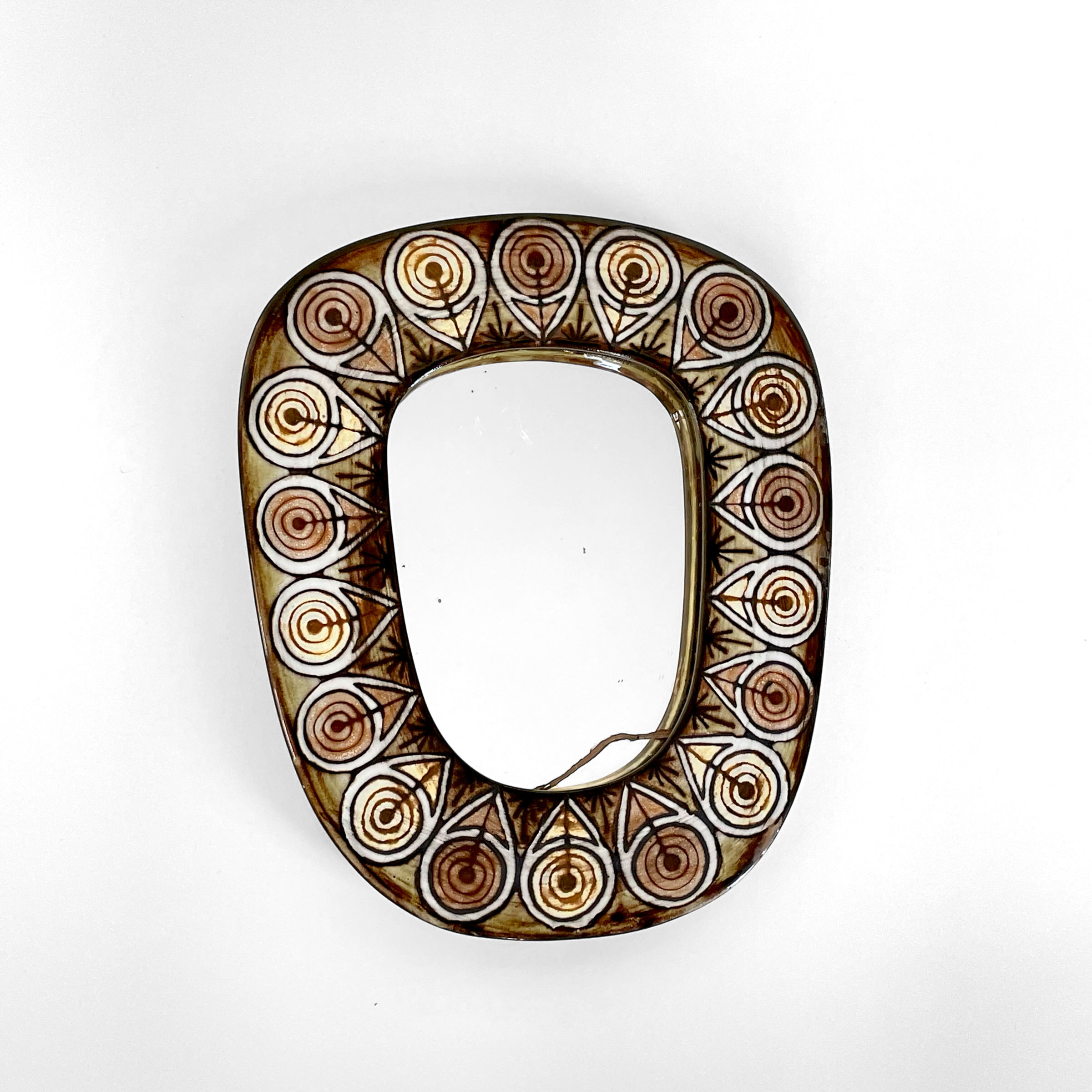 Ceramic mirror by Jean-Claude Malarmey