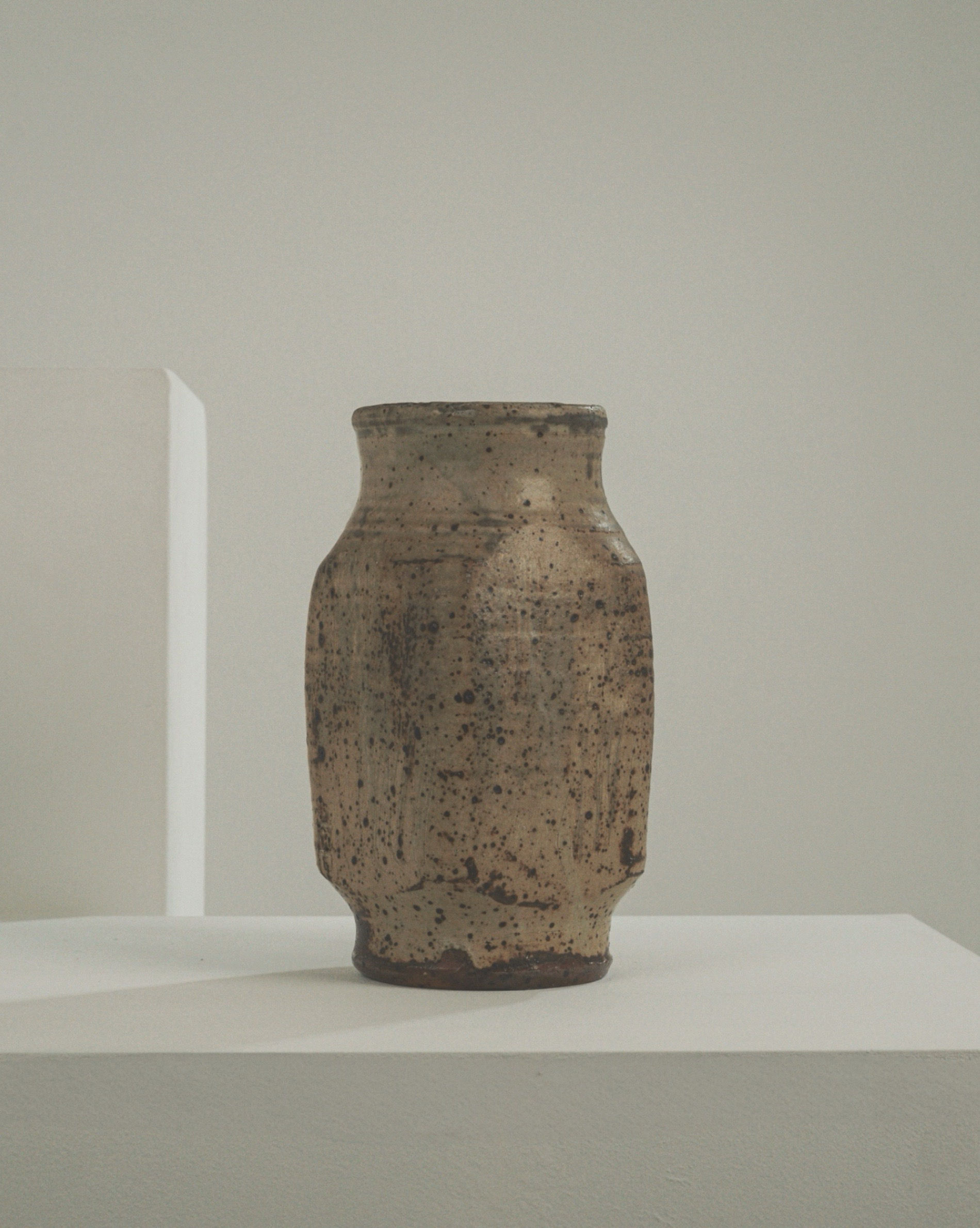 Geometric stoneware vase by Gustave Tiffoche