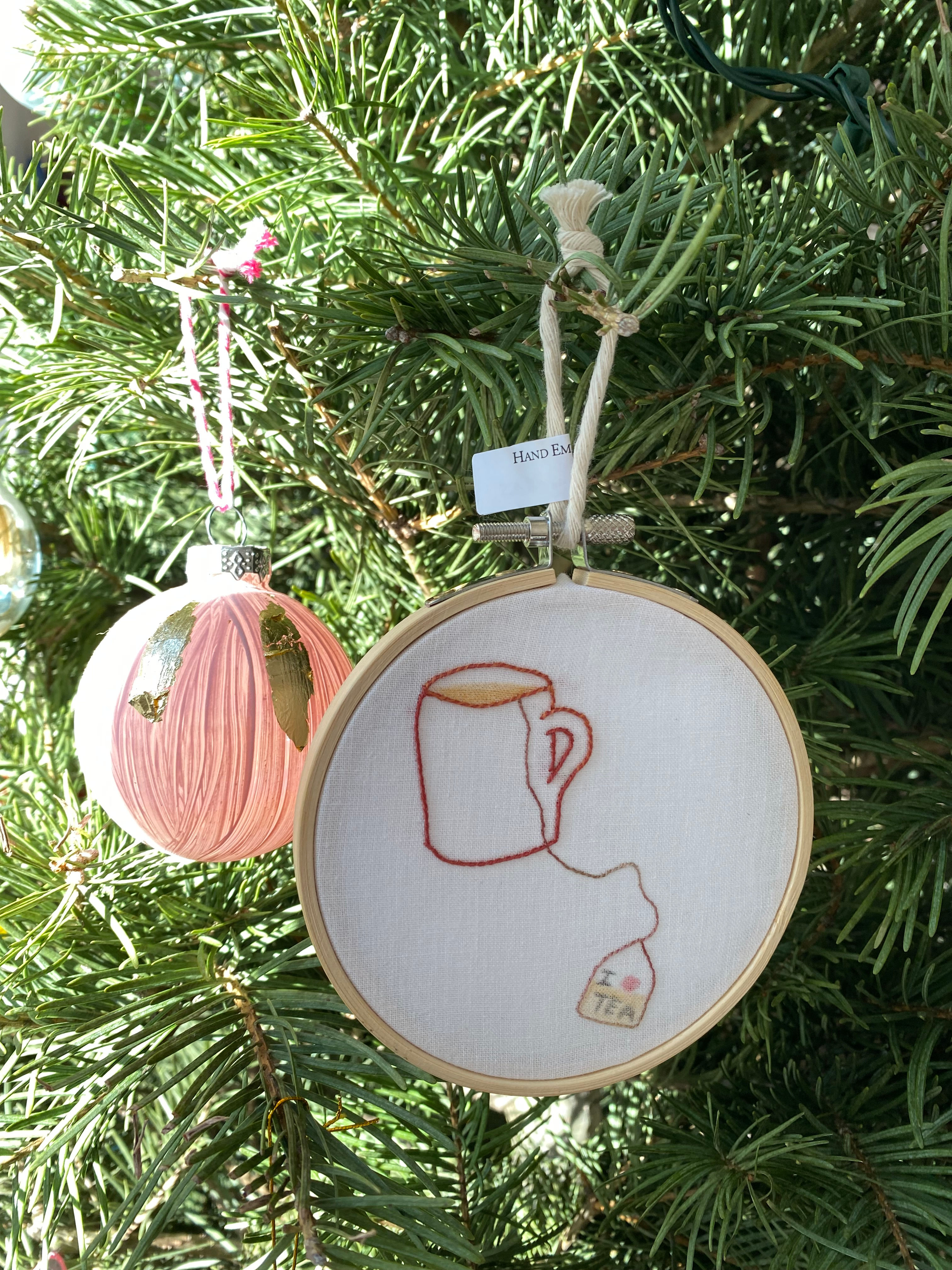 Watercolor Embroidery "I love Tea"