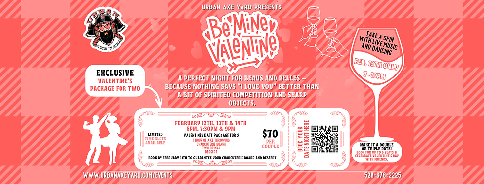 Be Mine Valentine at Urban Axe Yard | Axe Throwing, Drinks & Date Night Fun
