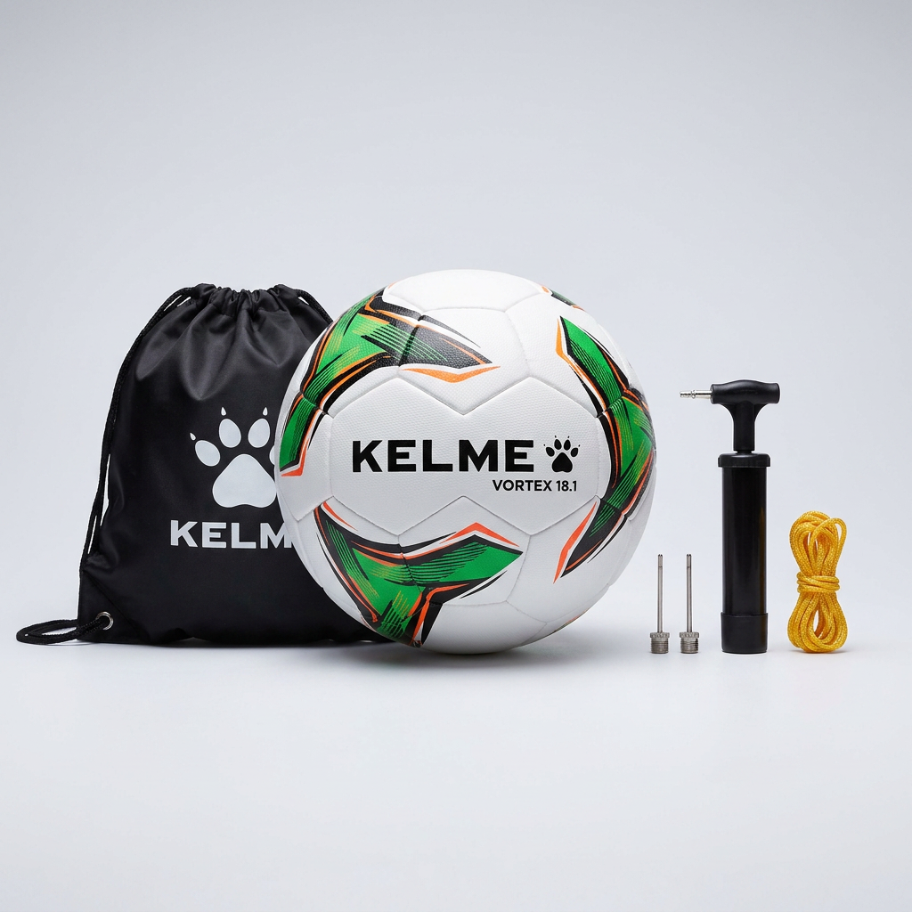 KELME Vortex Pro Football Set | Ball, Pump & Carrier Bag | Size 4 & 5