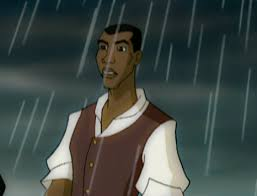 Moses's brother Cato at the slave auction in Episode 4