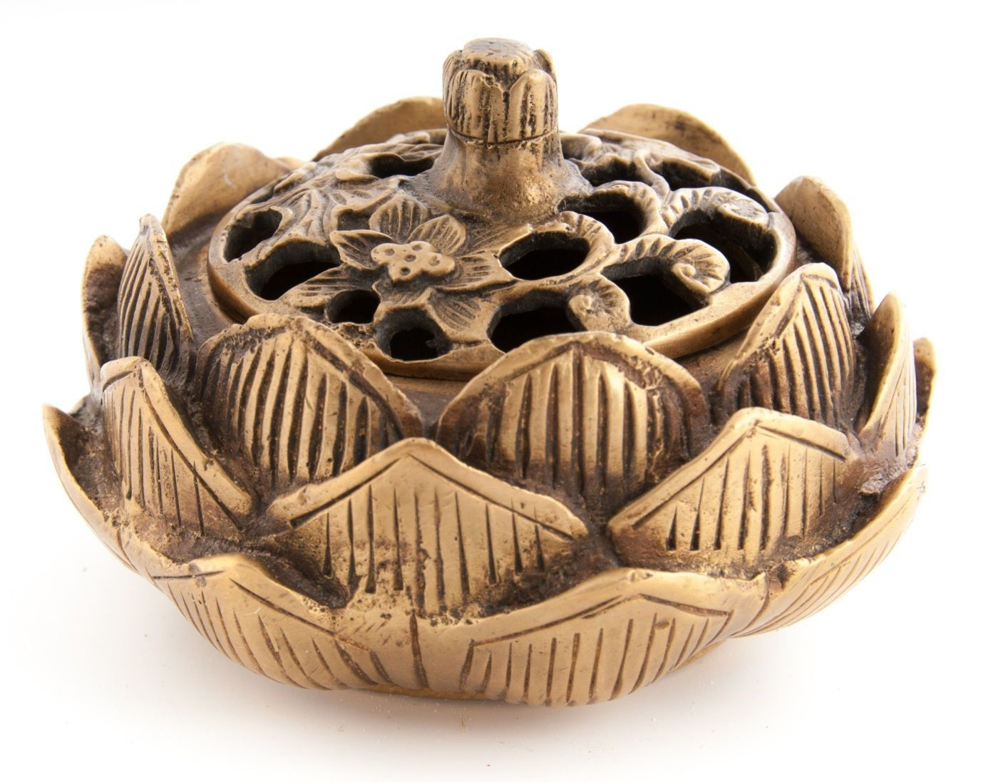 Räuchergefäß Messing, Lotus