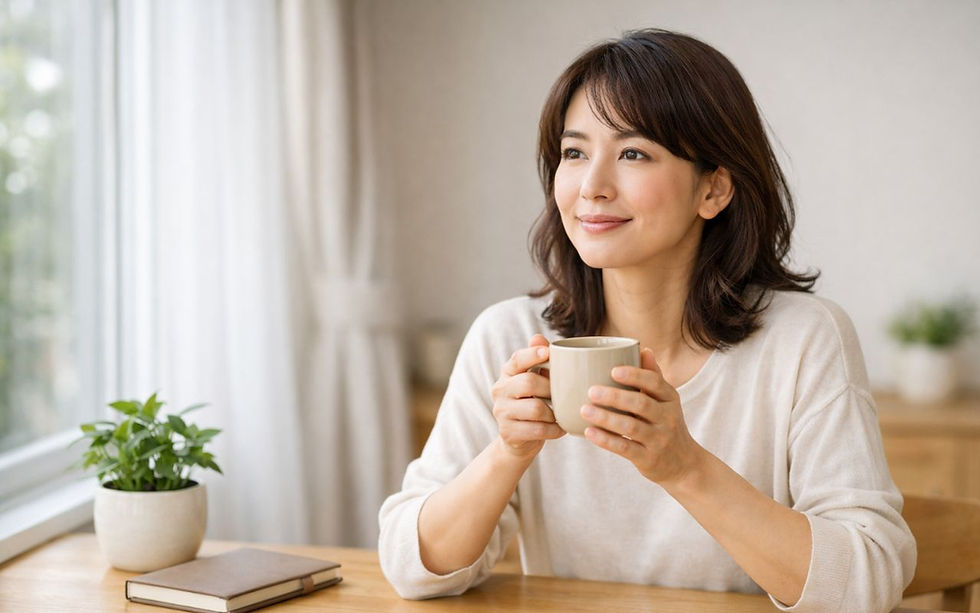 女性ホルモンバランスを整えるセルフケアのヒントを実践する女性