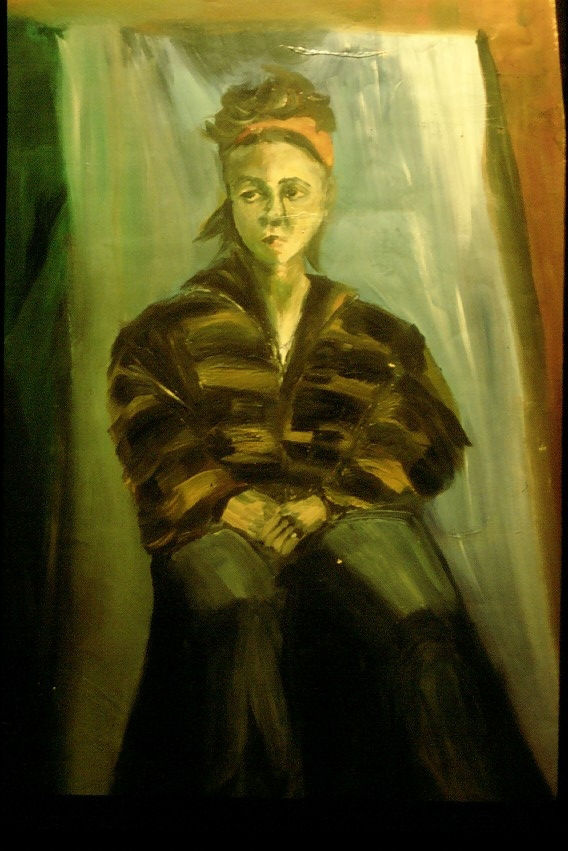 female+figure+oil+on+paper