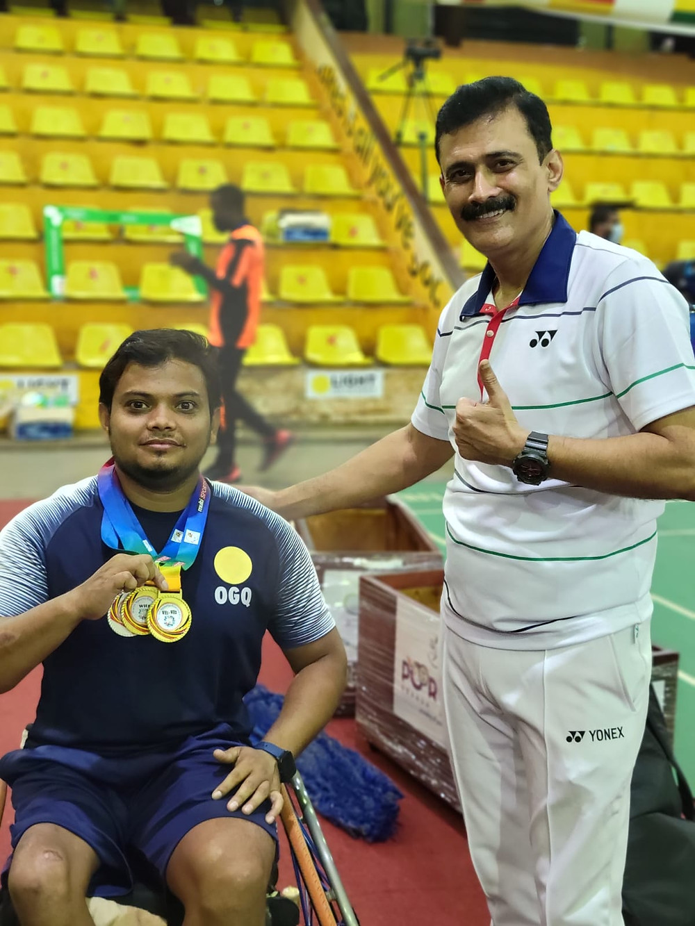 Abu with his coach Gaurav Khanna