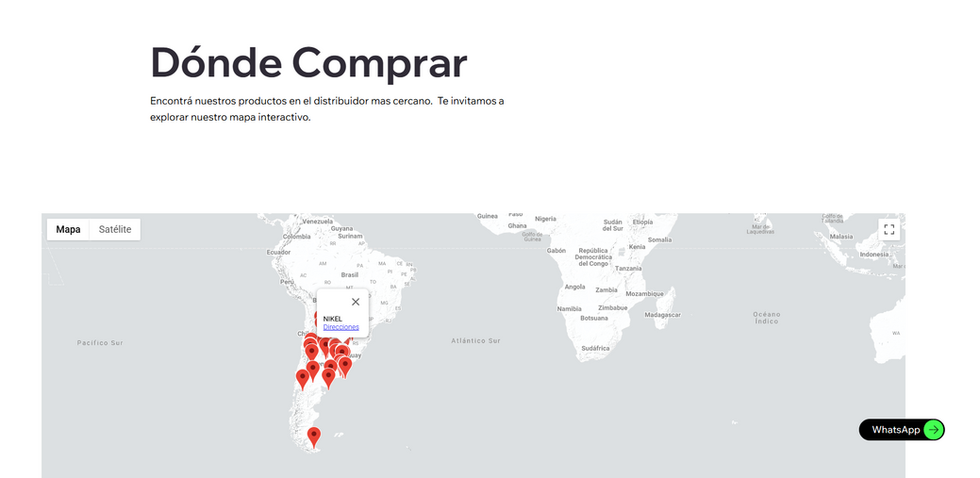 Catálogo digital interactivo de Nikel Iluminación con más de 200 productos y mapa de puntos de venta en Argentina.