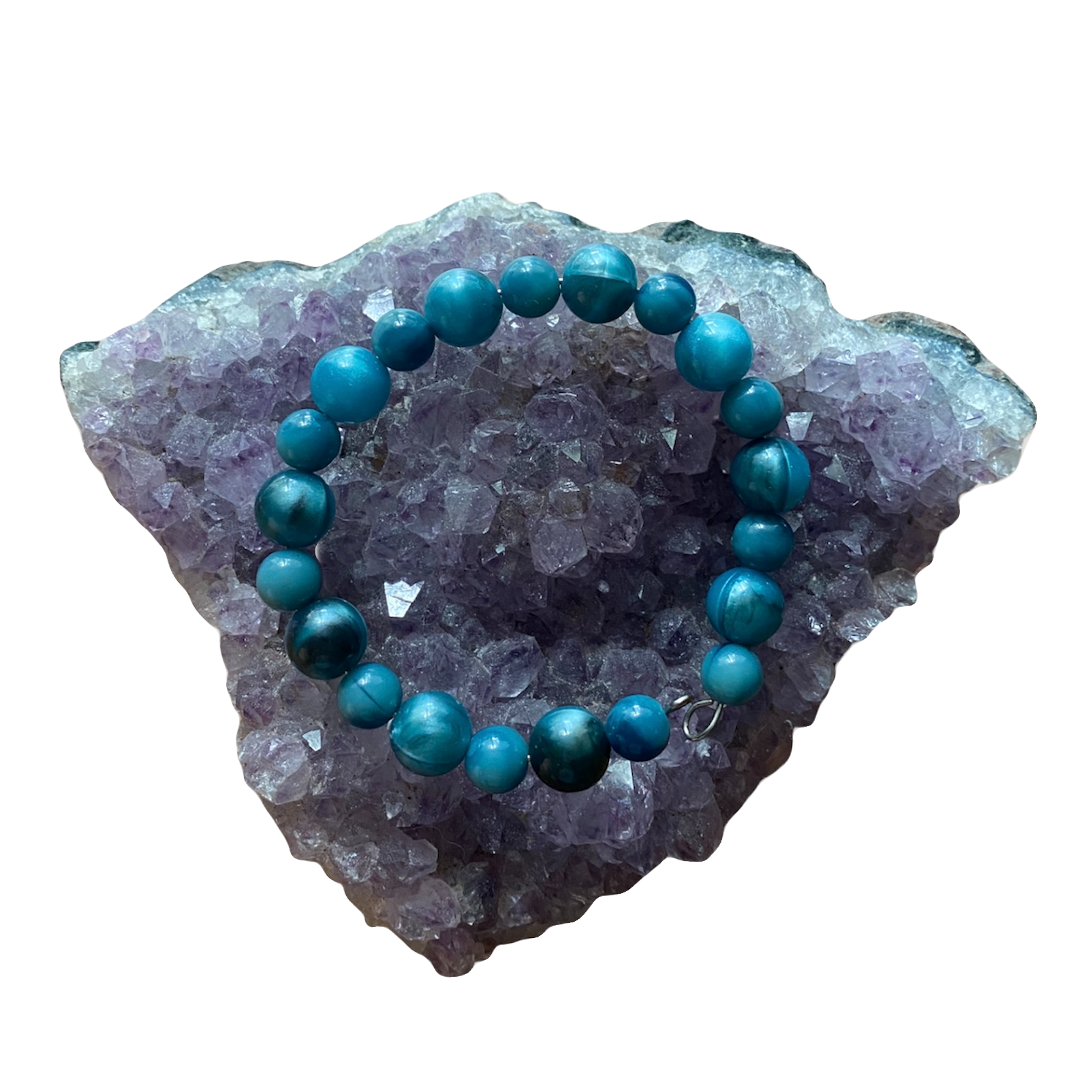 turquoise beaded memory wire bracelet