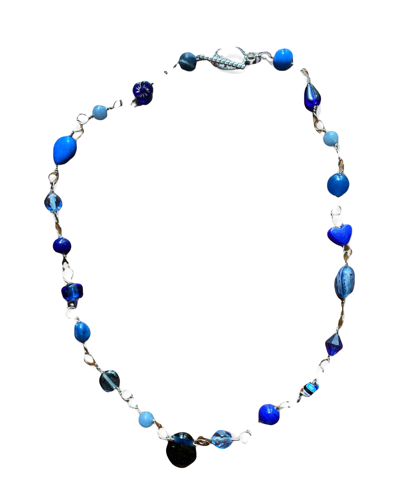 blue glass bead chain