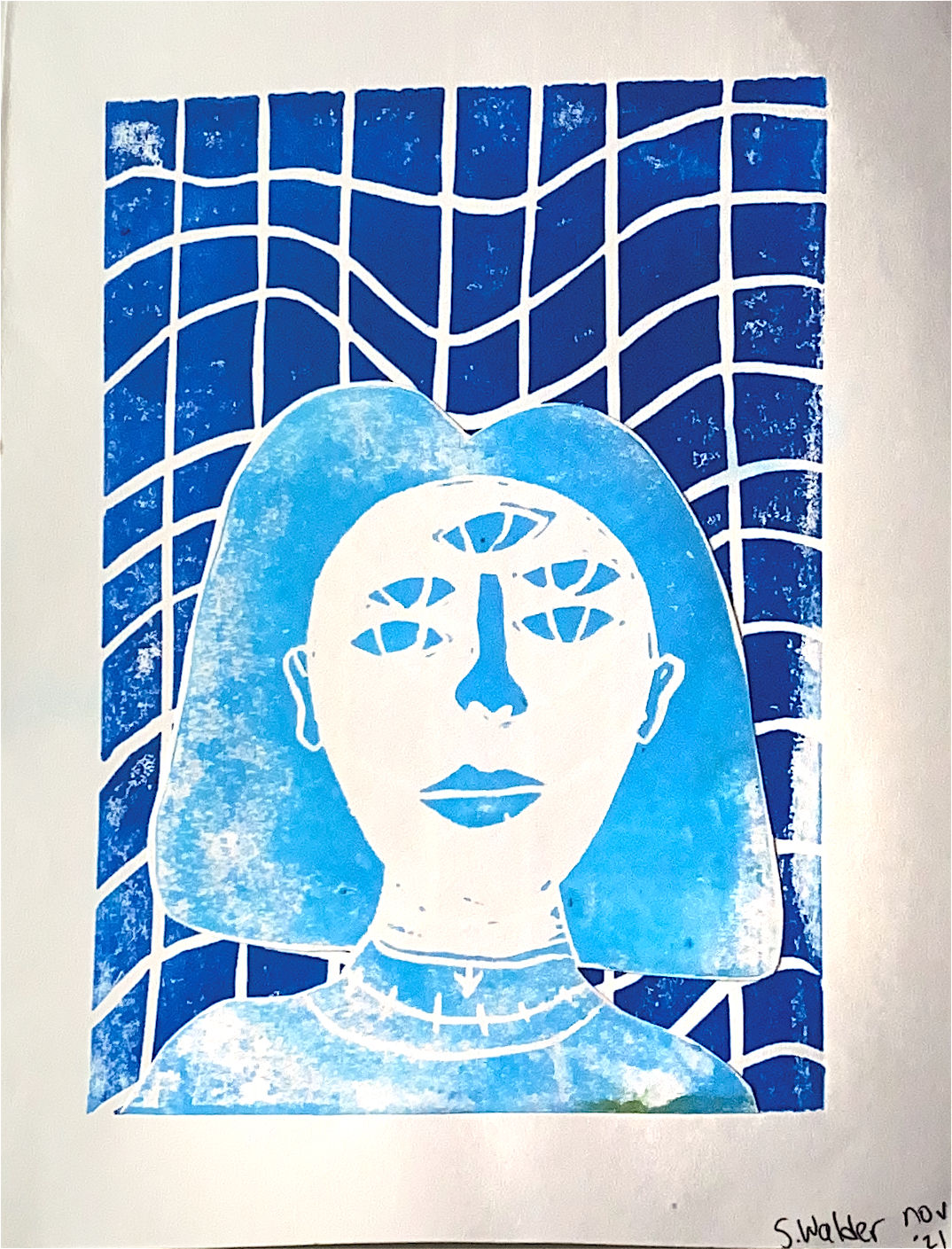 GODDESS SELF PORTRAIT (BLUE BACKGROUND)