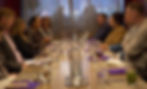 Roundtable discussion at restaurant