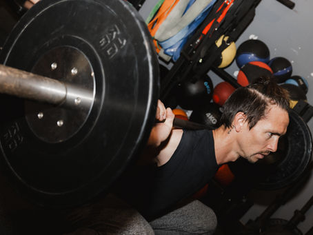 a man strength training