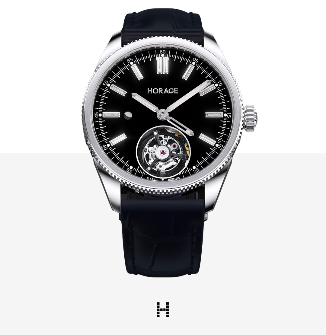 Horage Relik Tourbillon GMT Aeon Plasma: black onyx dial