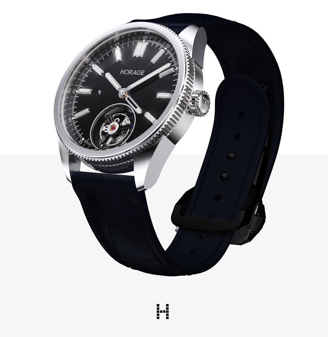 Horage Relik Tourbillon GMT Aeon Plasma: angled case view