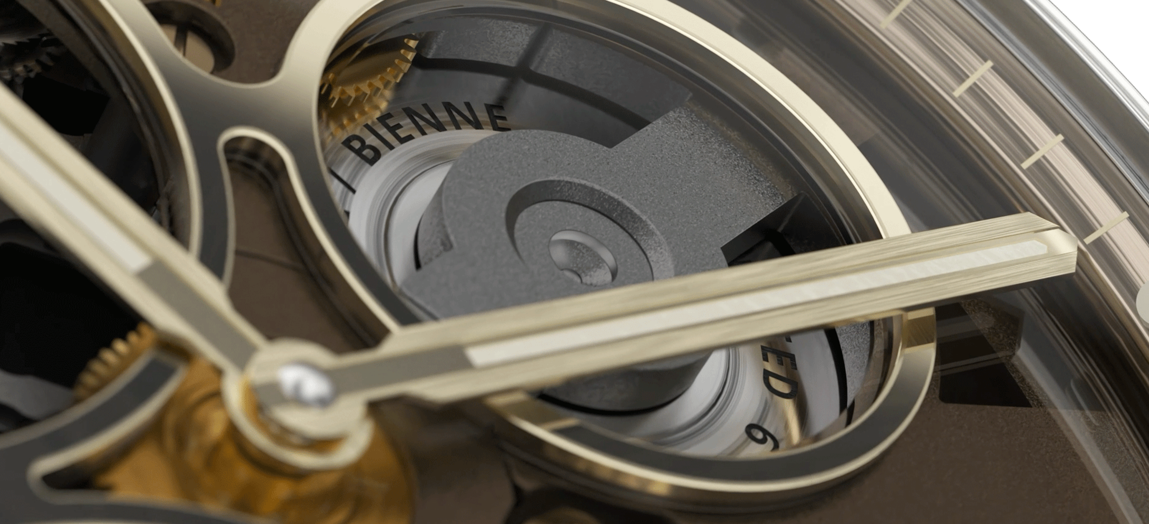 Horage Autark Tourbillon Bubbles Smokey Bourbon: micro-rotor detail