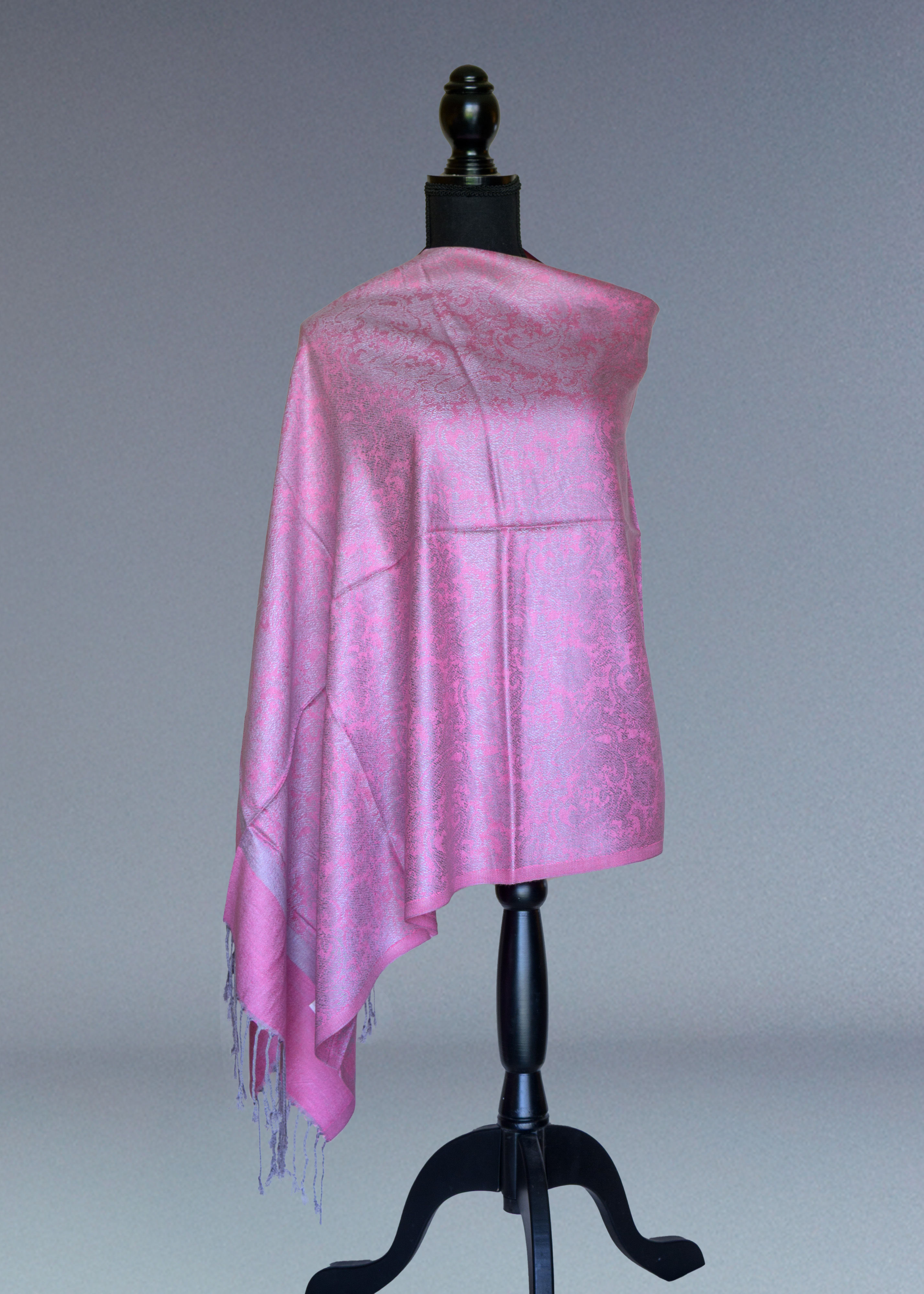 Self Printed Pinkish Grey Pashmina