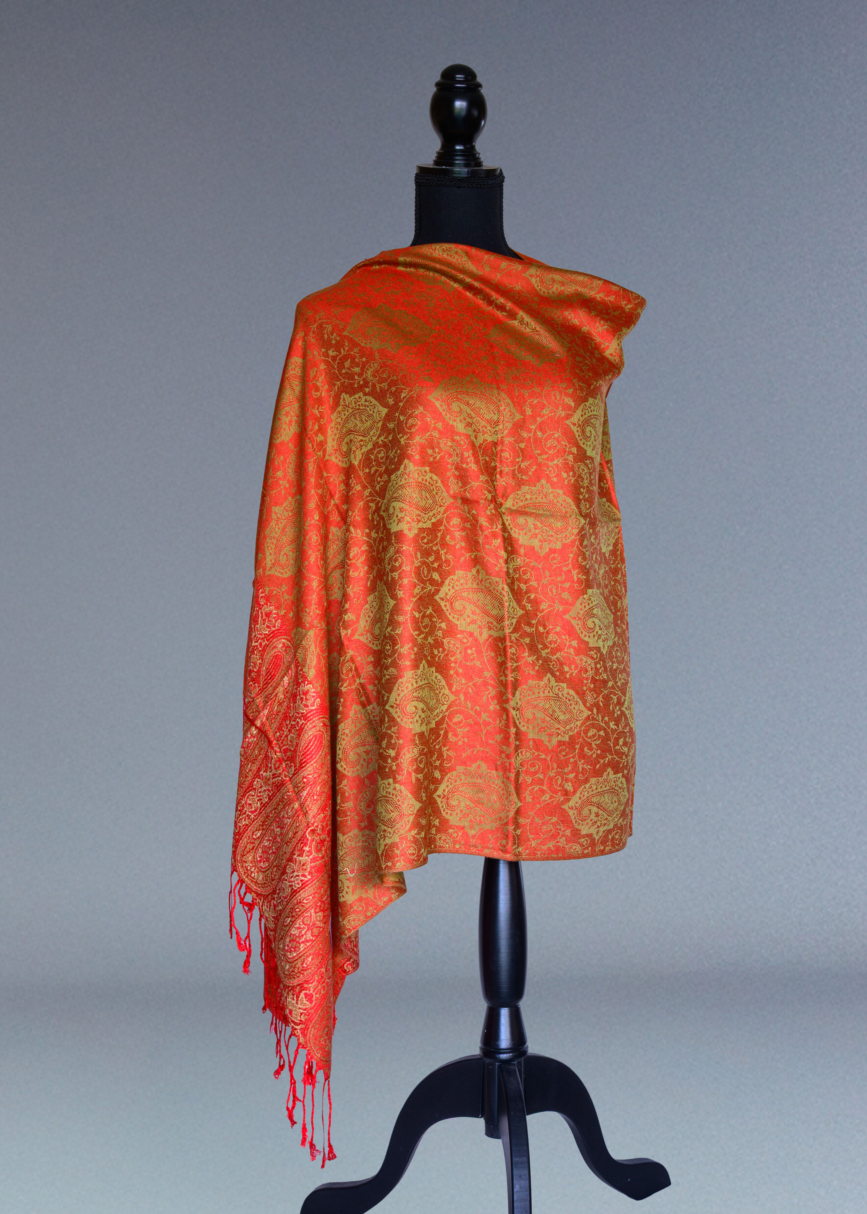 Border Print Scarf - Double Wear