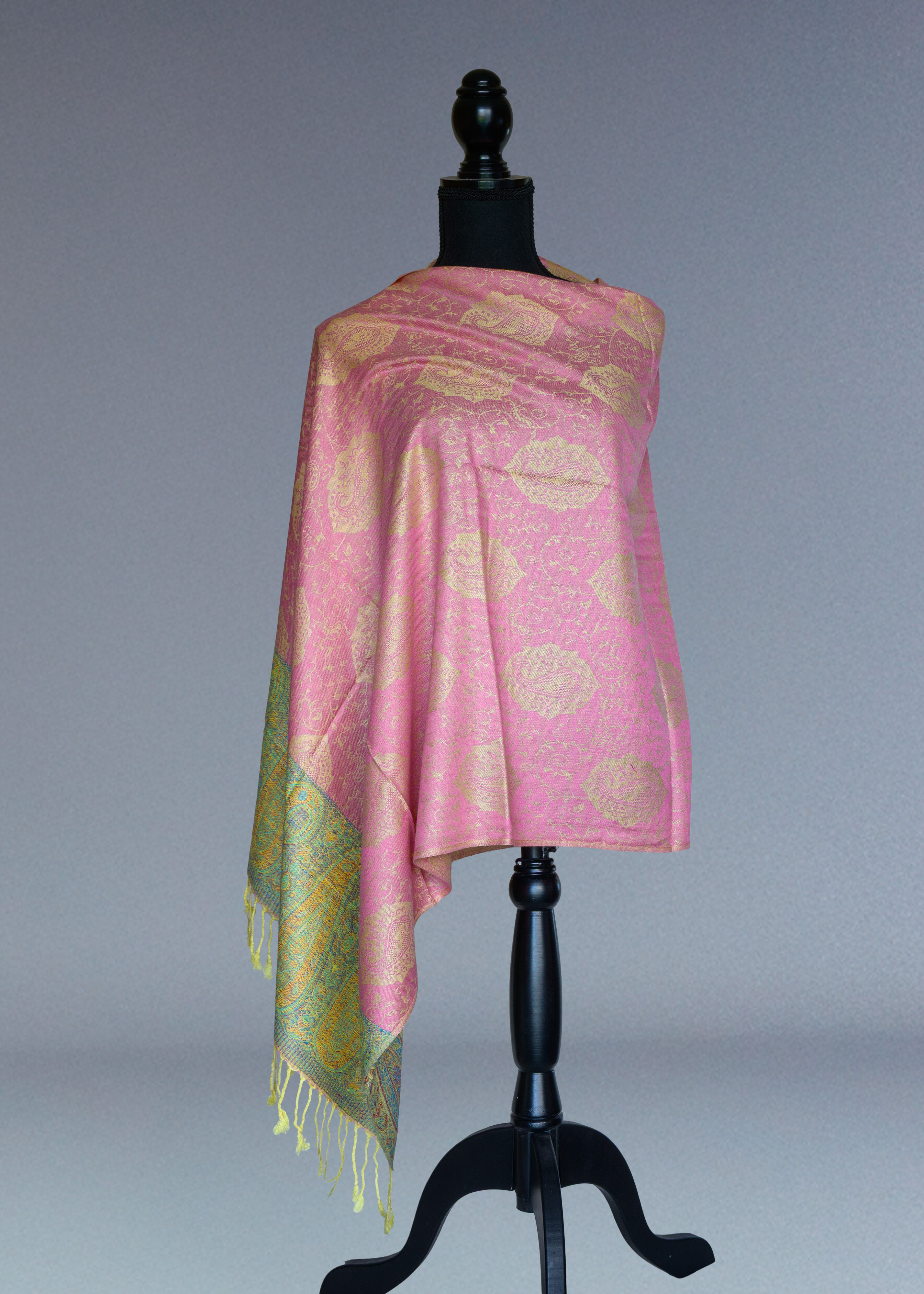 Border Print Scarf - Double Wear