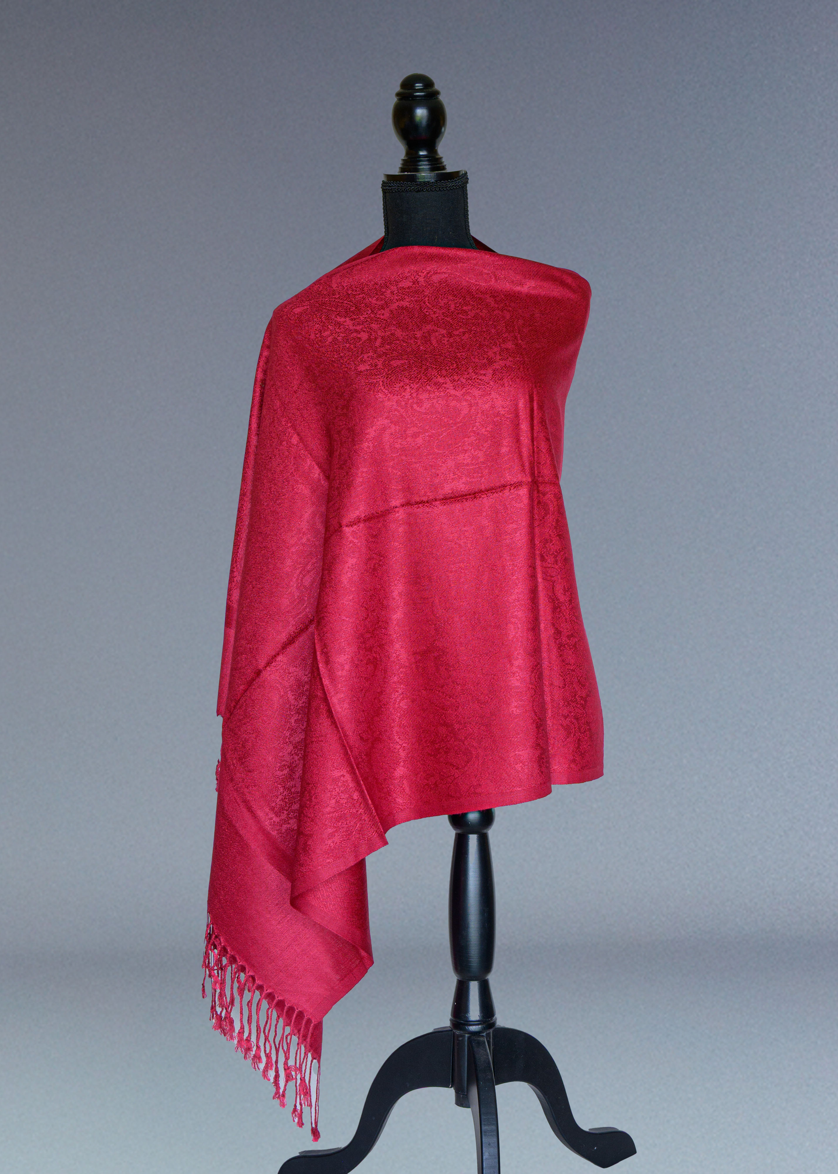 Self Printed Maroon Pashmina