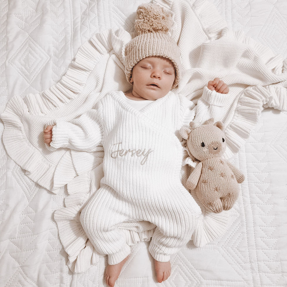 Thumbnail: Personalised Chunky Knit Wrap Romper 