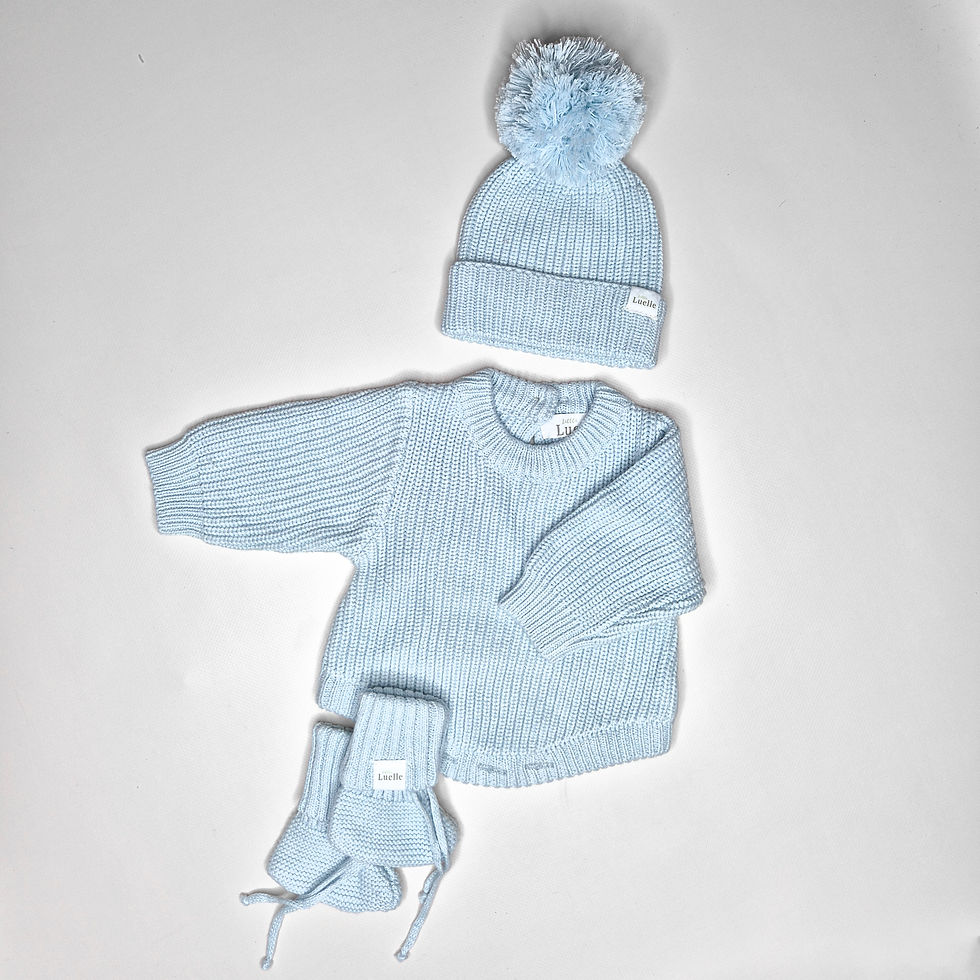 Thumbnail: Skye Blue - Personalised Knitted Set 
