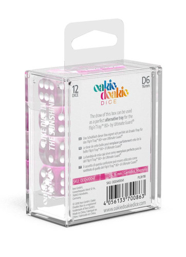 Oakie Doakie Dice Set – 12 D6 Dice, 16mm, Two-Tone Magnolia Design, Ultimate Guard Compatible