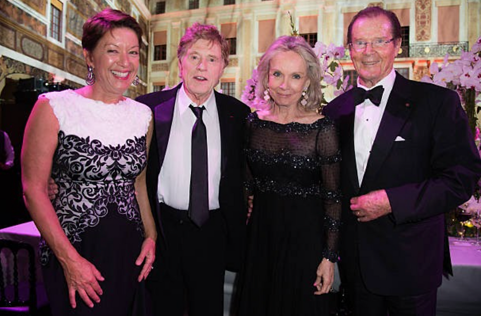 Princess Grace Awards Gala Honorees Sibylle Szaggars Redford and Robert Redford, Sir Roger Moore, and Kristina Tholstrup attend the 2015 Princess Grace Awards Gala With Presenting Sponsor Christian Dior Couture at Monaco Palace on September 5, 2015, in Monte-Carlo, Monaco.