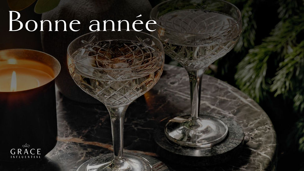 Bonne année from Grace Influential, featuring our favorite champagne stemware to ring in the new year
