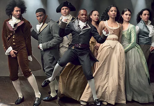 Original Broadway Cast of "Hamilton" in costume by Paul Tazewell