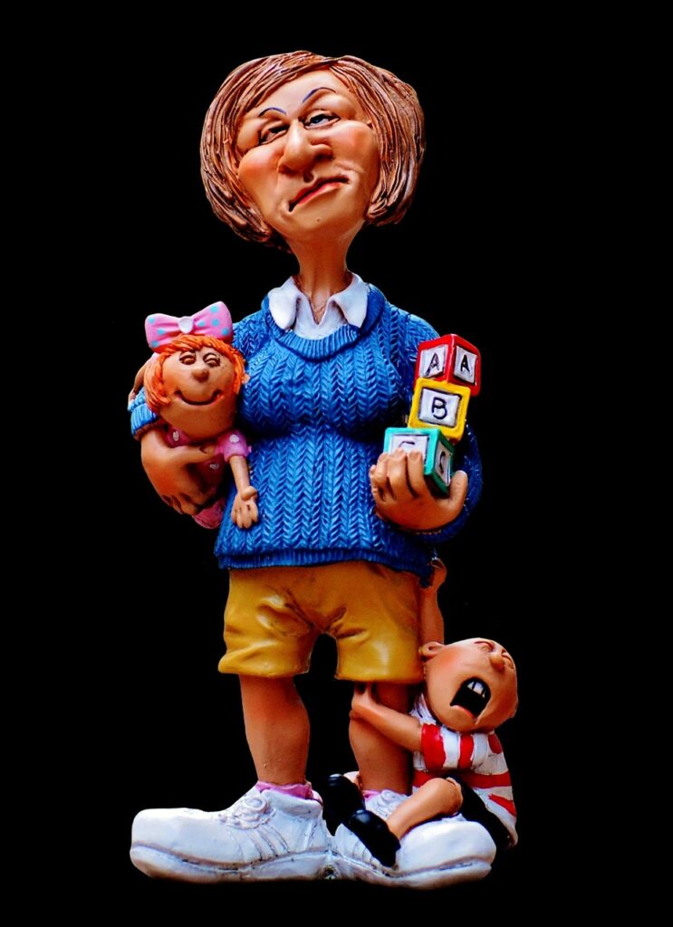 baby-sitter, childcare worker, nanny, kindergarten teacher, building blocks, to play, child, children, kindergarten, fun, cute