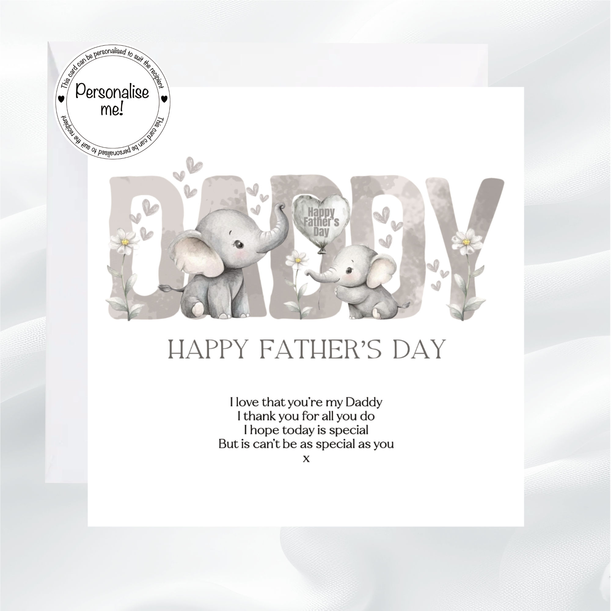 Elephant Father's Day card for Daddy