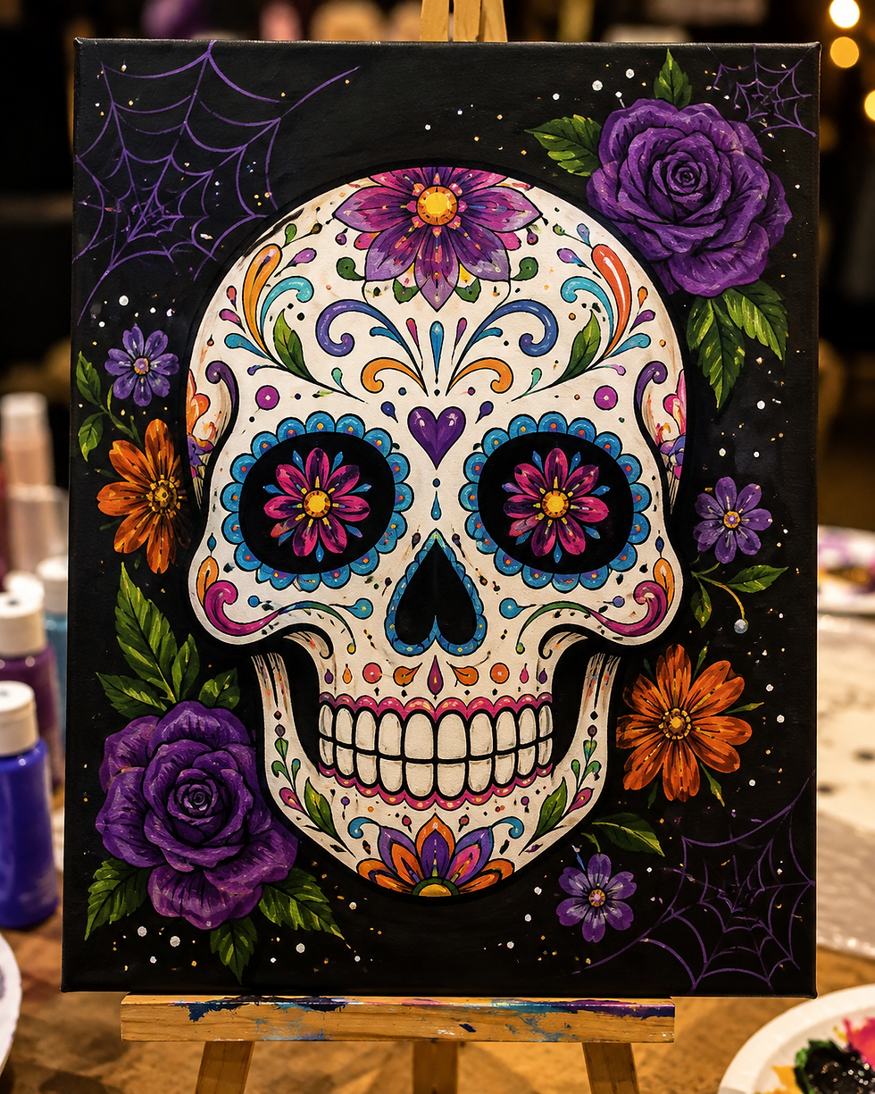 Halloween Sugar Skull Paint & Sip