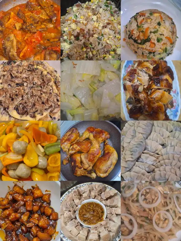 翠玉瓜炒肉片、清炒菜心、蓮藕炒木耳。這些菜式色澤鮮艷，火候十足，保證了營養與口感。