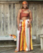 a plus-size black woman in a swimsuit