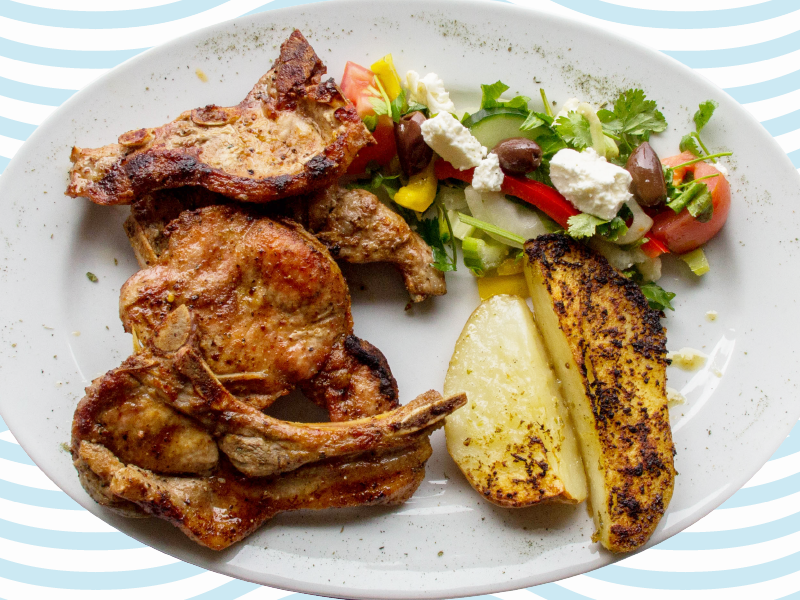 Lamb chops top view