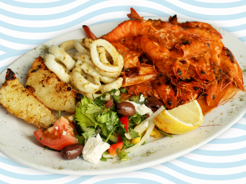 Prawns and Calamari combo