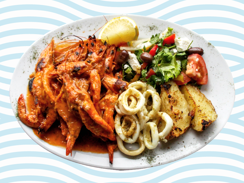 Prawns and calamari