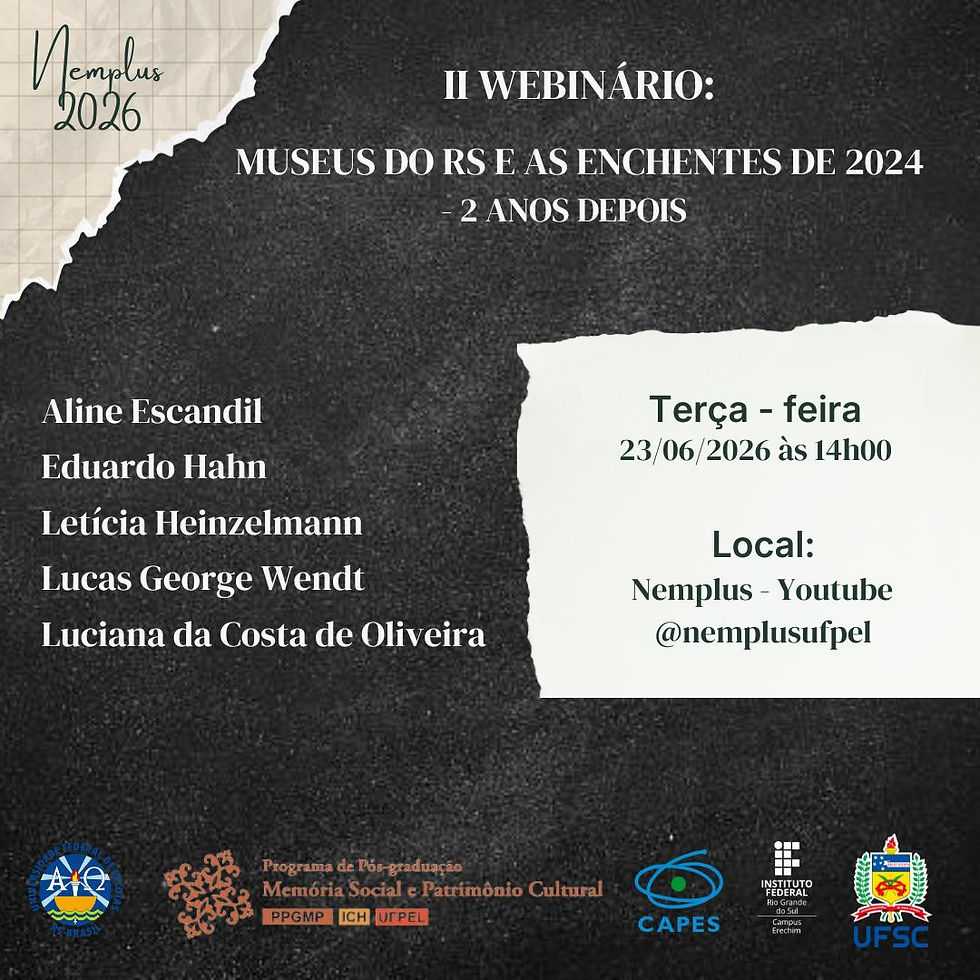 II Webinário discutirá os impactos das enchentes de 2024 nos museus do Rio Grande do Sul