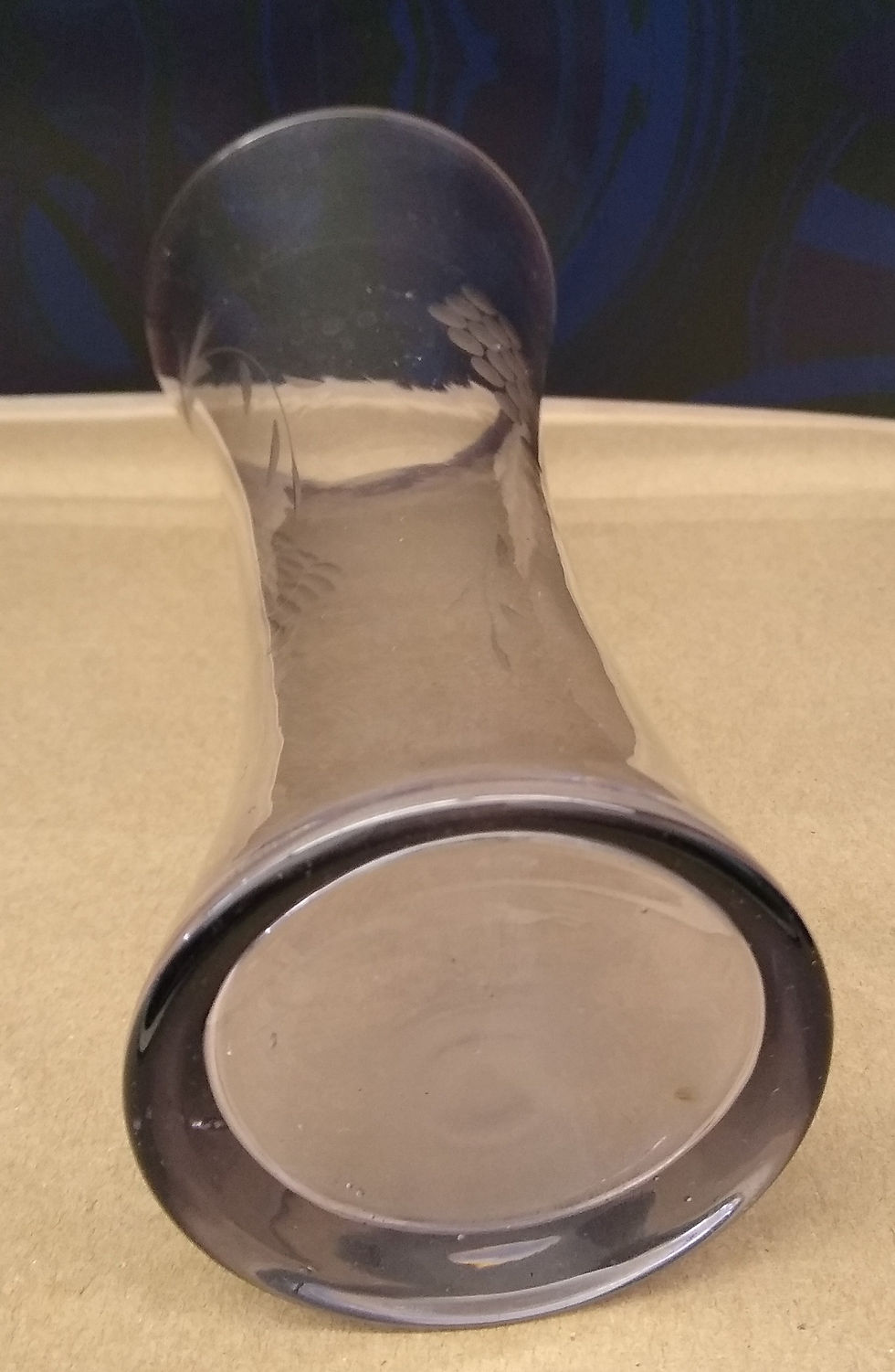 Thumbnail: Etched Amethyst Glass Flower Vase