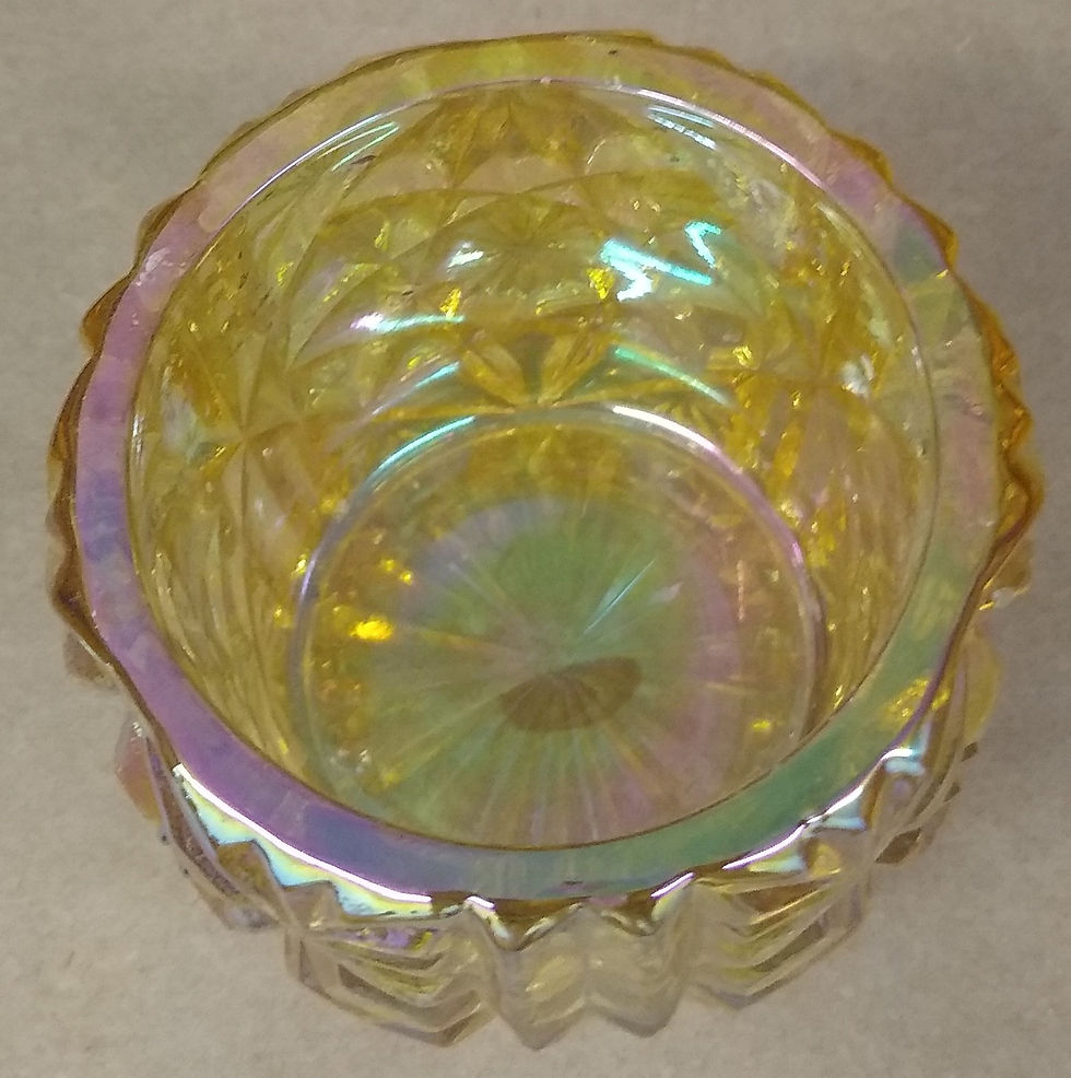 Thumbnail: Yellow Carnival Glass Votive Candle Holder