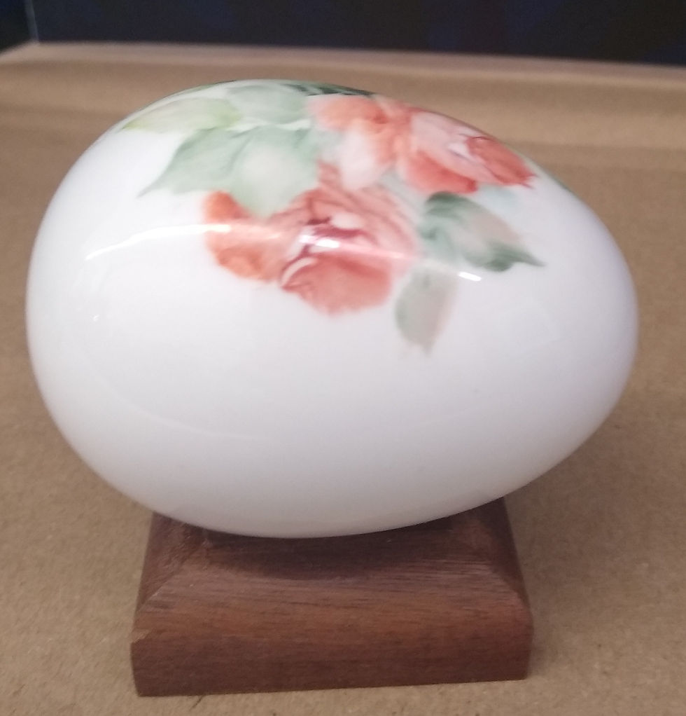 Thumbnail: Hand Painted Porcelain Egg Roses