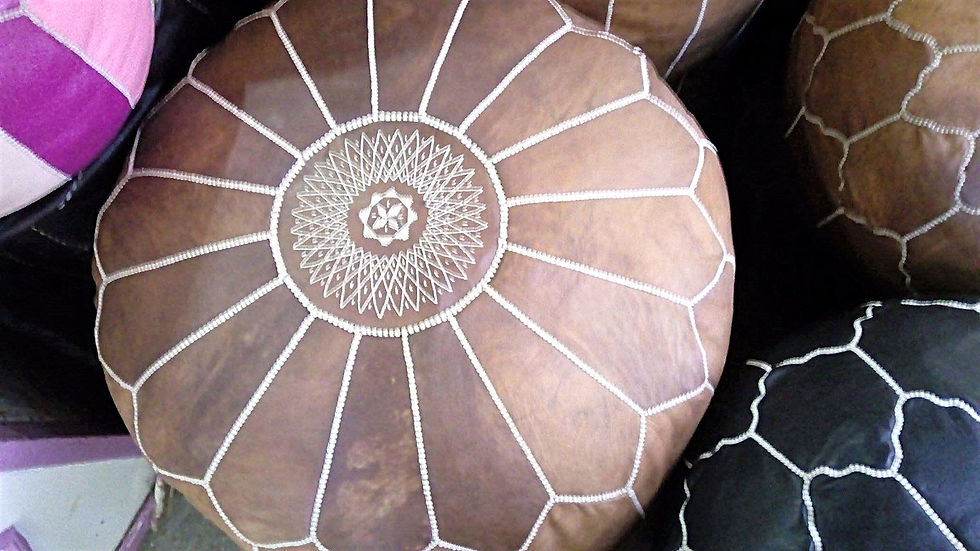 Thumbnail: Oversized Leather Pouffe
