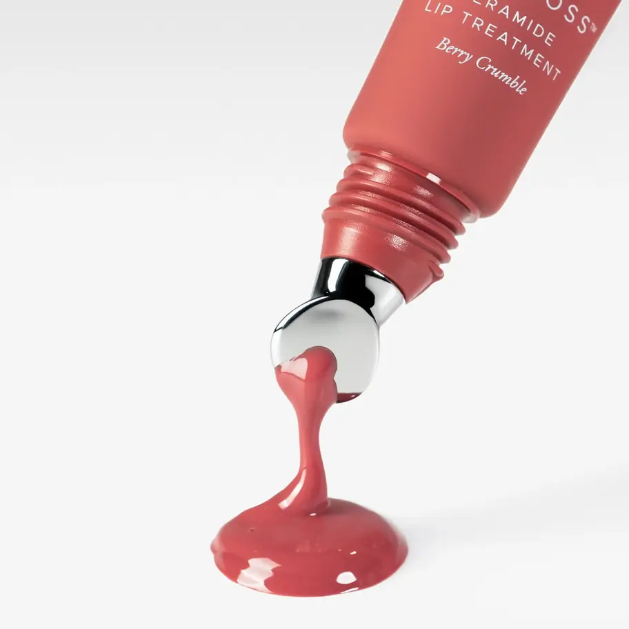 Berry Crumble lip treatment pouring from tube