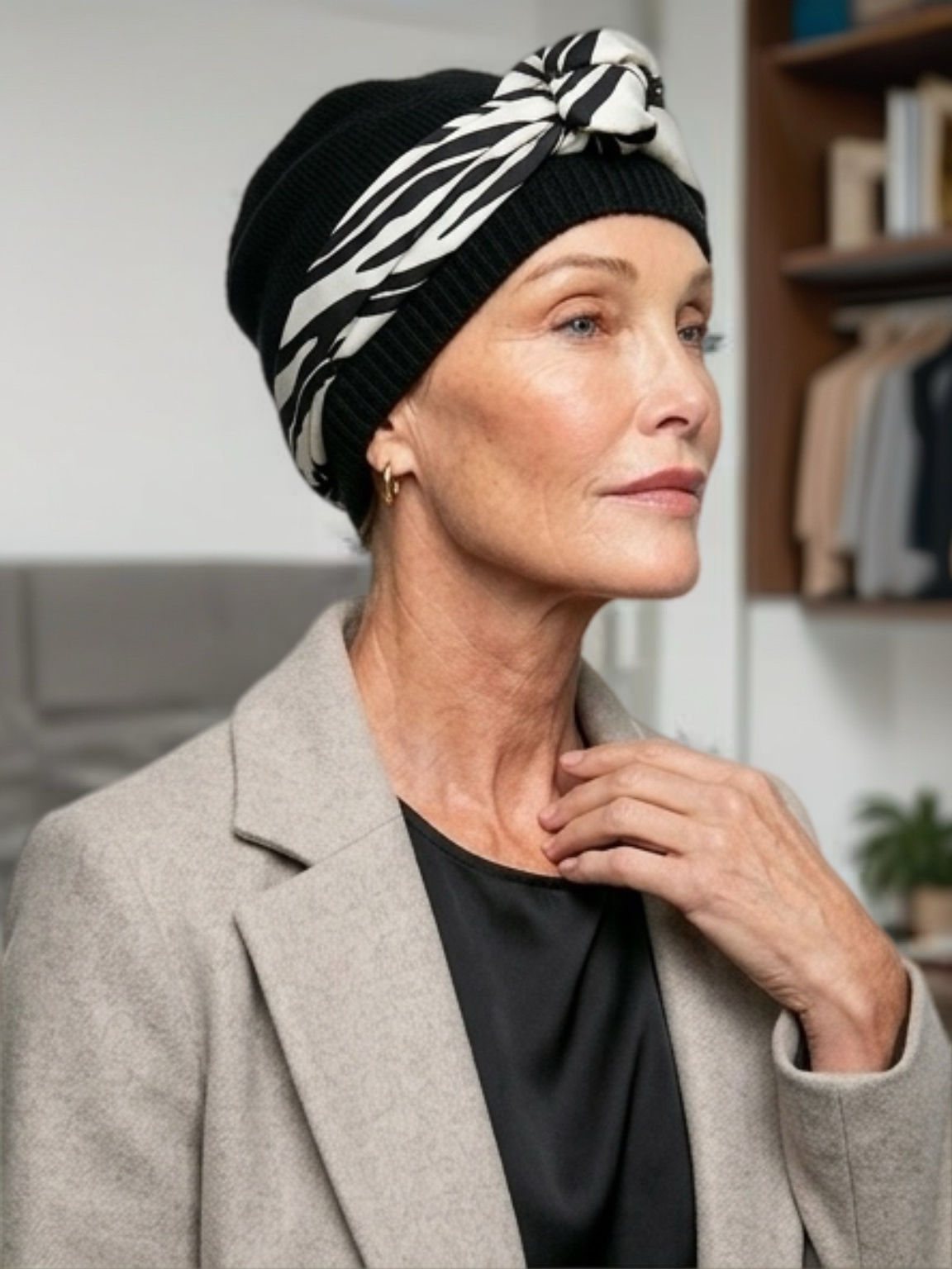 Foulard Nessa noir et blanc