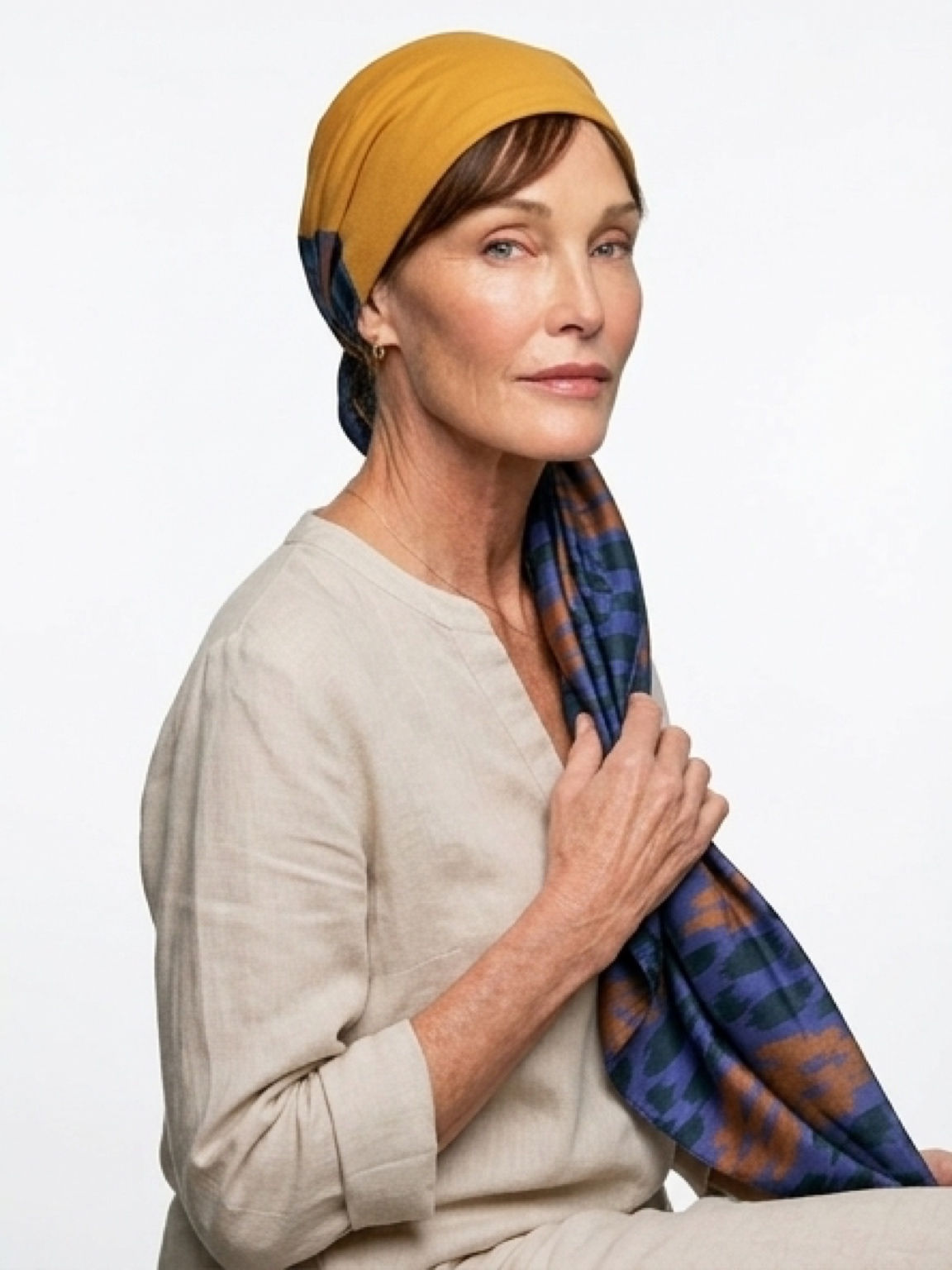 Foulard Nessa jaune et bleu